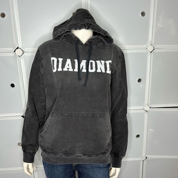 Diamond Supply Co. Drexel Faded Black Wash Spellout Logo Pullover Hoodie Size S - Picture 8 of 11